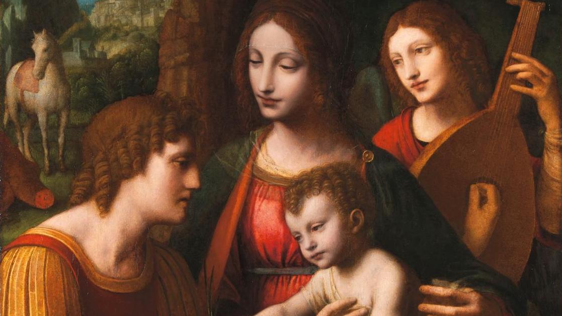 Bernardo Luini (ca. 1480-1532), Virgin and Child with St George and an angel musician,... The Triumph of Bernardino Luini 