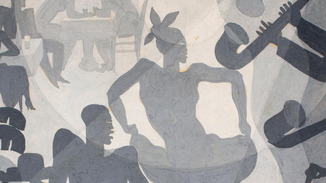 Aaron Douglas, Dance, vers 1930, collection du Dr Anita White. © Heirs of Aaron Douglas/VAGA... Barbican Art Gallery : Dans la nuit. Cabarets et clubs dans l’art moderne