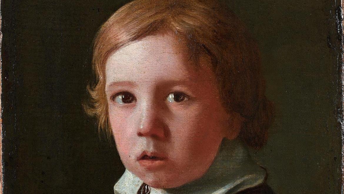 Michael Sweerts (1618-1664), Un enfant tenant un fruit (allégorie du goût), huile... Sweerts goûte à l’enfance