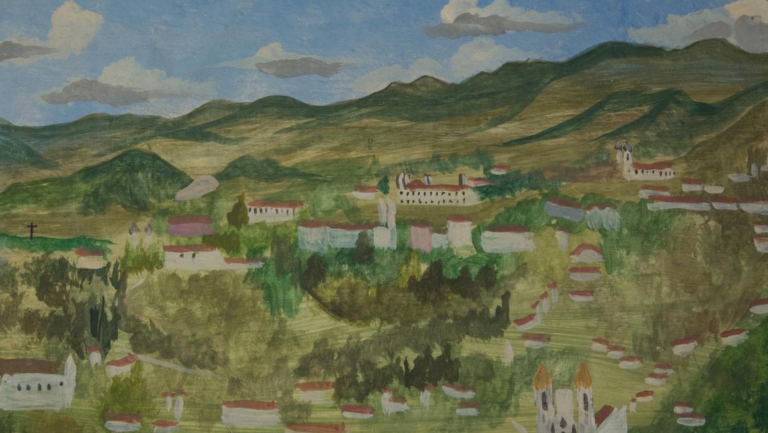 Alberto da Veiga Guignard (1896-1962), Ouro Preto, 1955, huile sur panneau, 37 x 45 cm.... Paysage du Brésil