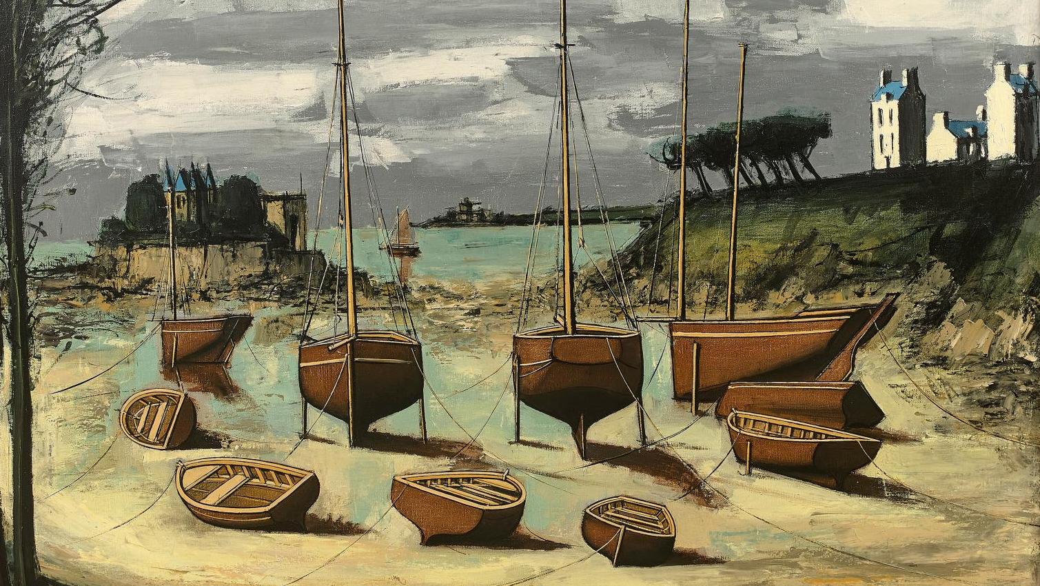 Bernard Buffet (1928-1999), Marée basse à Saint-Briac, 1973, huile sur toile, 90 x 130 cm.... La Bretagne de Bernard Buffet