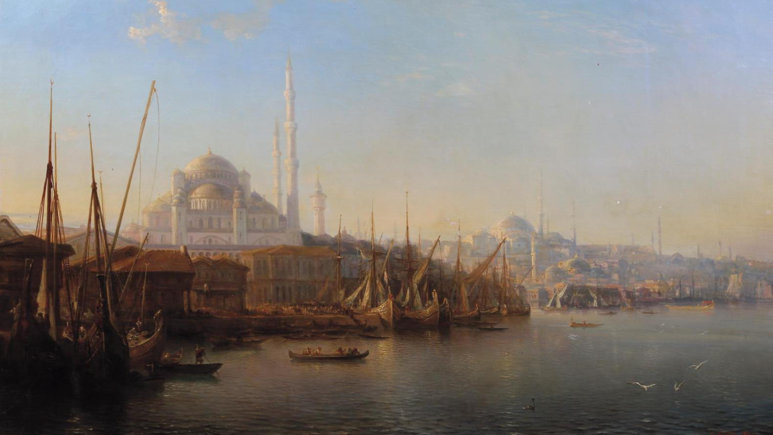 Théodore Gudin (1802-1880), Constantinople, le Bosphore animé, 1857, huile sur toile,... Parcourir tout l’Orient avec Gudin