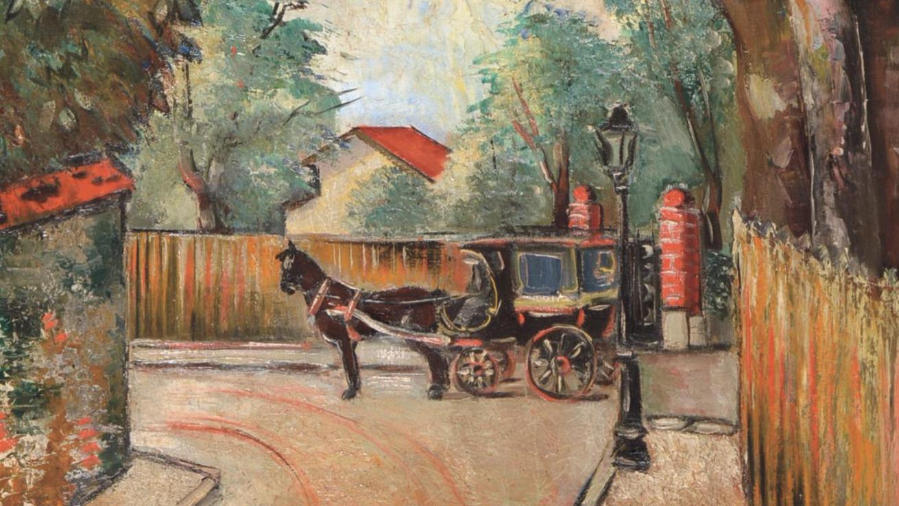 Sava Choumanovitch (1896-1942), Attelage dans une boisée, huile sur toile, 1927,... Trois artistes de l’Est à Paris