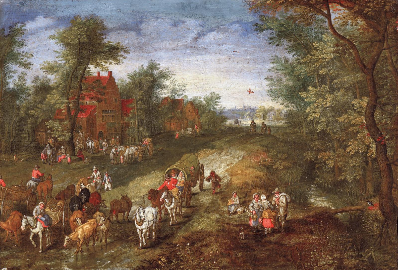 Sur la route du marché, au temps de Bruegel de Velours