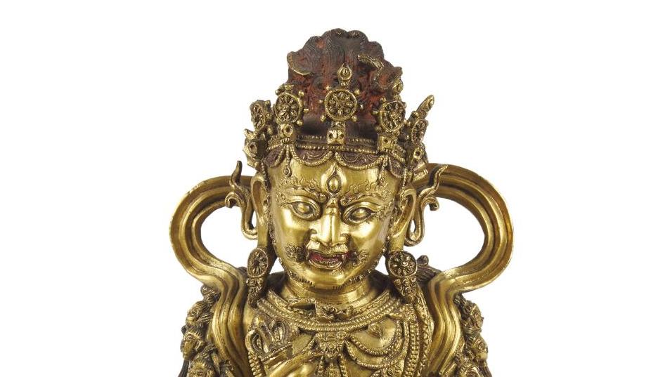 Tibet, époque Zhengde (1506-1521). Statuette de Panjarnata Mahakala en bronze doré,... Pleins feux sur l’Asie à Drouot