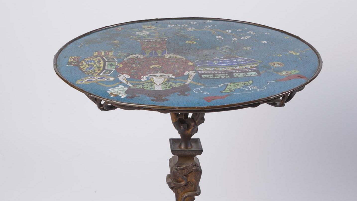 Marnyhac company, Japanese-style pedestal table standing on a chased former gilt... When Japan Inspired Paris