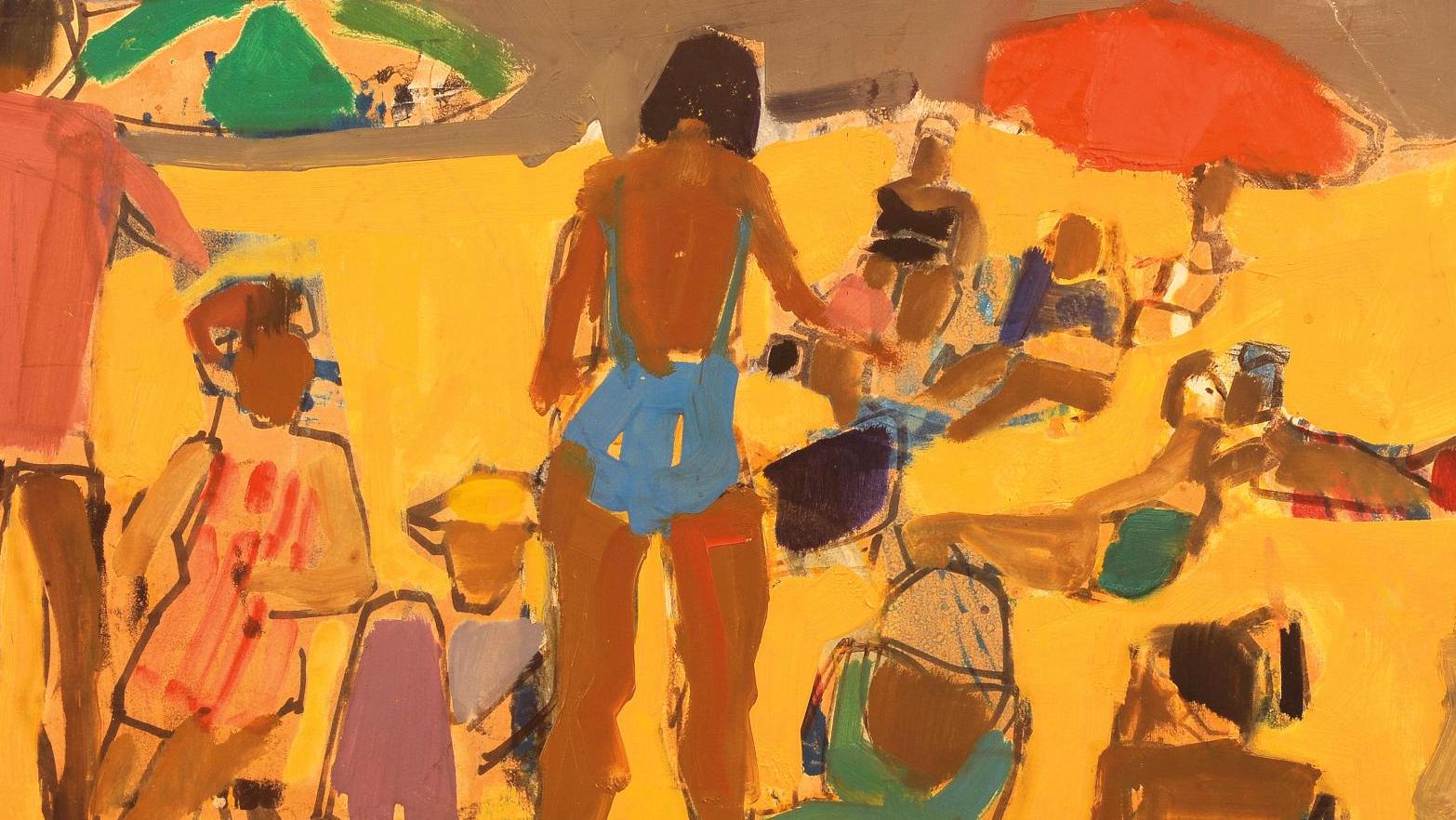 Serge Labégorre (né en 1932), Scène de plage, huile sur carton, 50 x 61 cm. Estimation :... Expressionnisme à Bordeaux