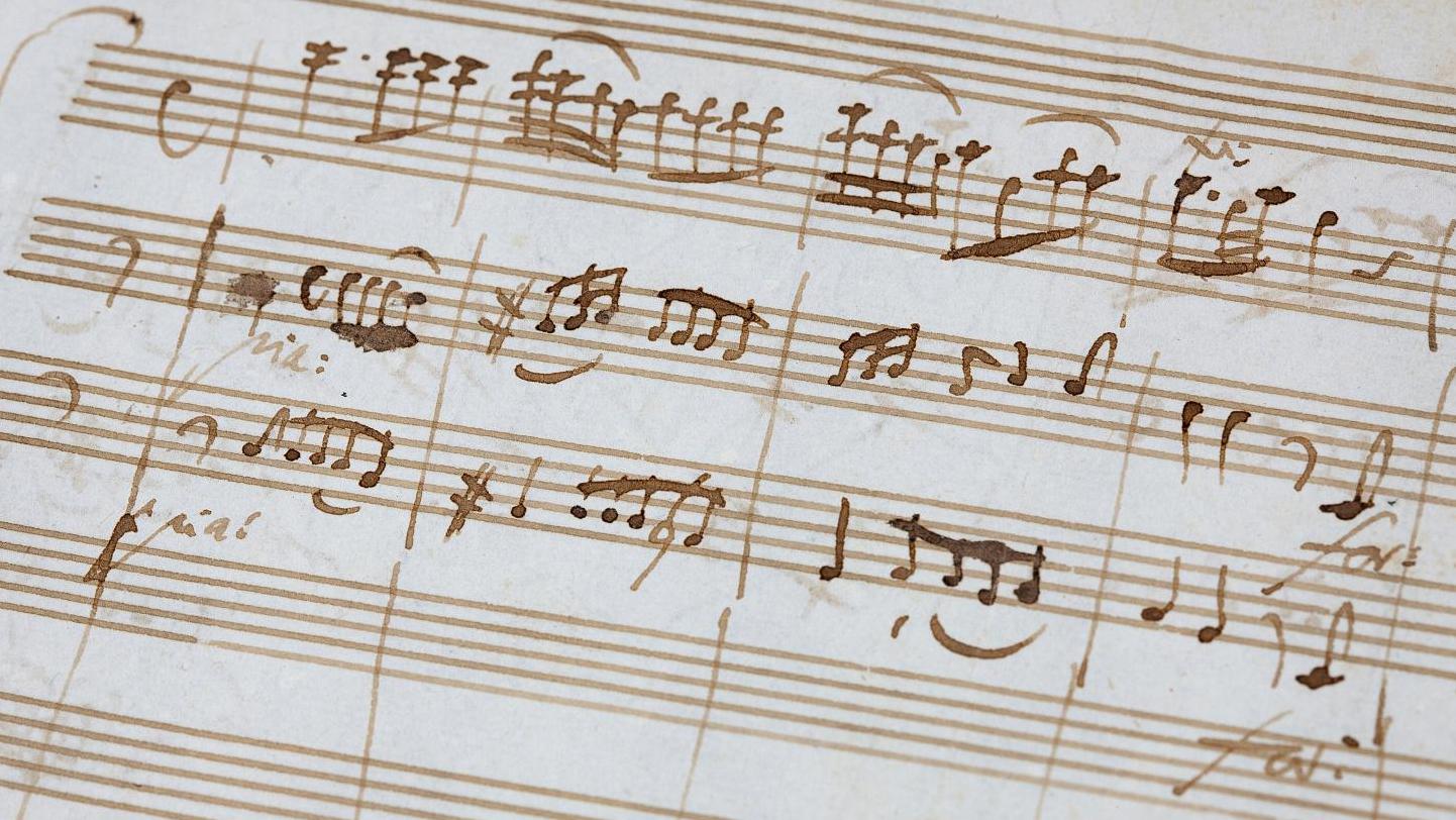 Wolfgang Amadeus Mozart (1756-1791), manuscrit autographe pour la Sérénade en ré... Une sérénade enjouée sous le regard de Cocteau