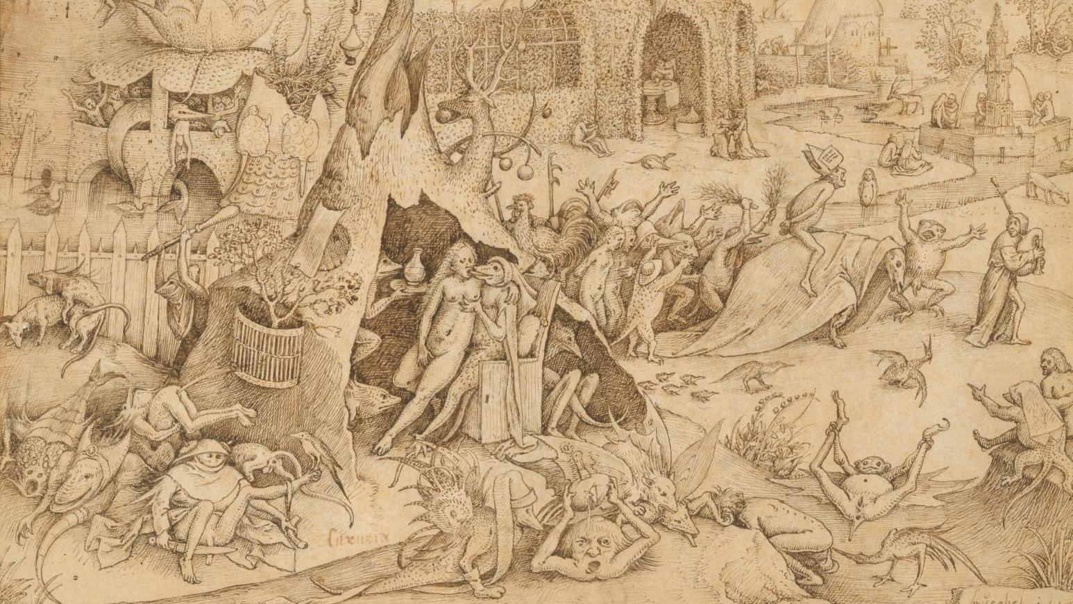 Pieter Bruegel, dit l’Ancien, Luxuria (La Luxure), extrait des «Sept péchés capitaux»,... Bruegel en noir et blanc à Bruxelles