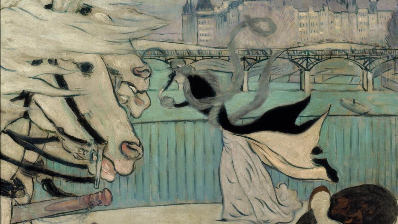 Louis Anquetin, Coup de vent sur un pont au-dessus de la Seine, 1889, huile sur toile,... Chefs-d’œuvre de la Kunsthalle de Brême, de Delacroix à Beckmann