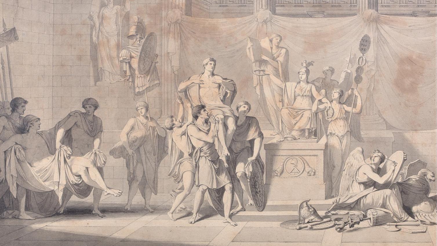 Jean François Pierre Peyron (1744-1814), La Patrie reconnaissante couronne la Valeur... Peyron une nouvelle fois couronné