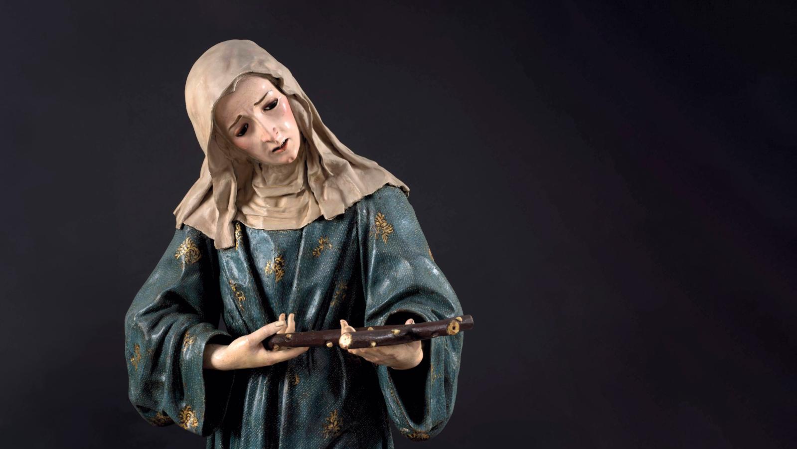 Détail de la Sainte Marguerite de Cortone vendue par Nicolás Cortés à la TefafDR Fairlight, affaire Bouvier... les perdants et les gagnants 