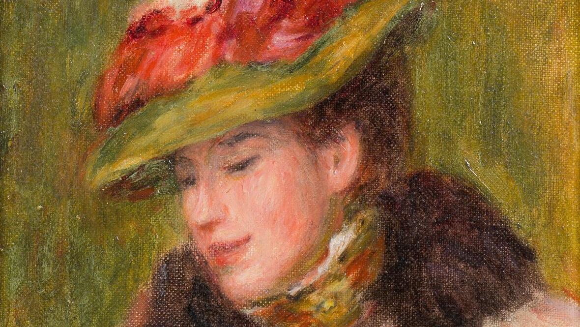 Pierre-Auguste Renoir (1841-1919), Portrait de madame Jeanne Baudot, 1896, oil on...  Roses for Jeanne Baudot and a Beautiful Italian Girl