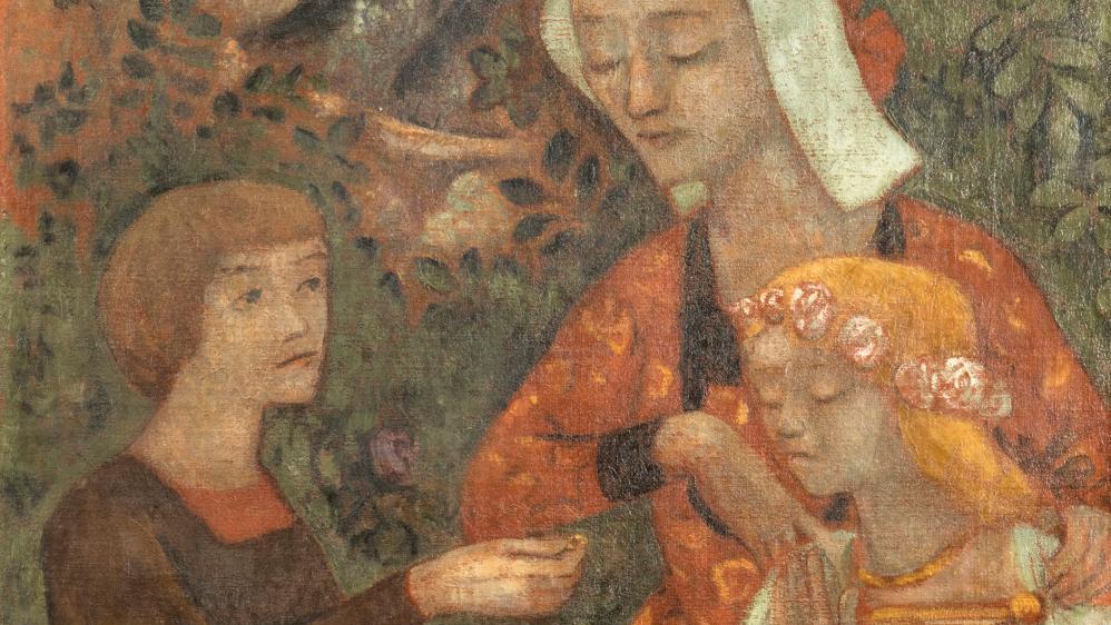 Paul Sérusier (1864-1927), Les Fiancés, 1920, huile sur toile, 118 x 73 cm (détail).... L’école de Pont-Aven, un souffle d’air frais sur la peinture