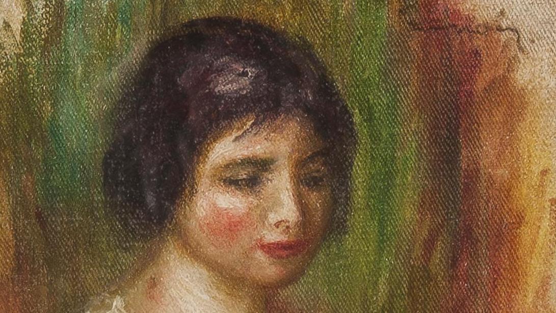 Pierre-Auguste Renoir (1841-1919), Buste de jeune femme (Gabrielle), vers 1910, huile... Le charme de Gabrielle