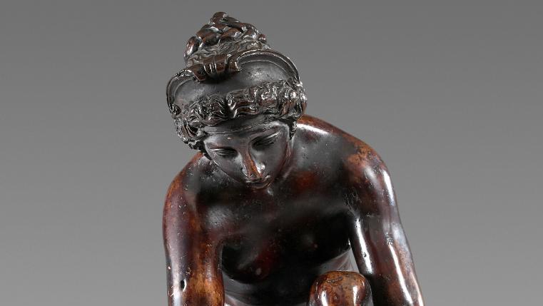Ponce Jacquiot (vers 1515-1570), La Tireuse d’épine, bronze à patine médaille vernie,... Ponce Jacquiot, la Renaissance au naturel