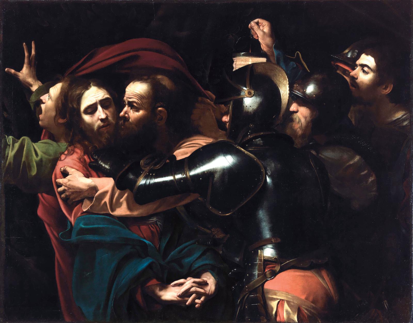 Michelangelo Merisi da Caravaggio, L’Arrestation du Christ, 1602, huile sur toile, 133,5 x 169,5 cm. © The National Gallery of Ireland, Du