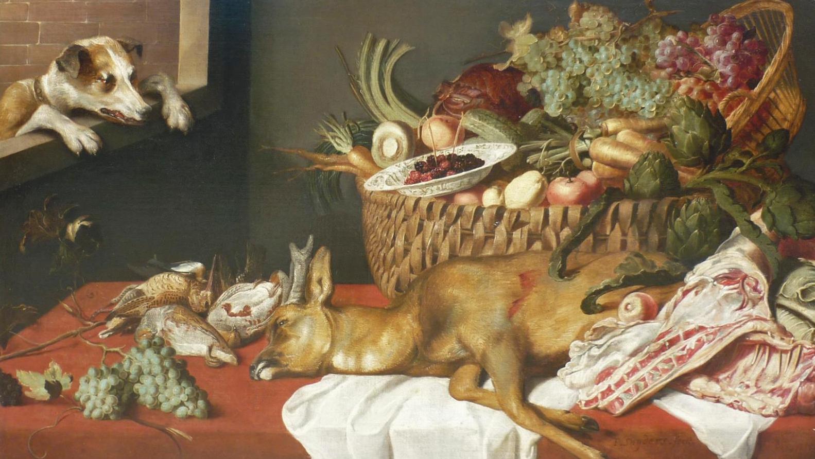 Atelier de Frans Snyders (1579-1657), Nature morte au panier de fruits, chevreuil... Les natures mortes flamandes à l’honneur