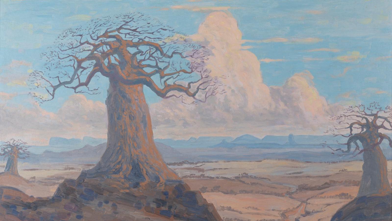 Jacobus Hendrik Pierneef (1886-1957), Baobabs with Soutpansberg in the Distance,... South Africa According to Pierneef