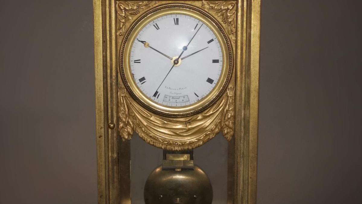 First half of the 19th century, gilt bronze regulator striking hours and half-hours,... In the Time of Lepaute