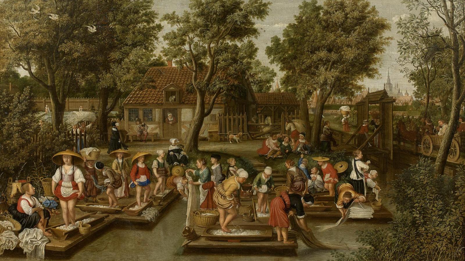 Wolfgang Heimbach (vers 1605/1613-1678), Lavandières à Christiania (Copenhague),... Peintre de cour et de genre