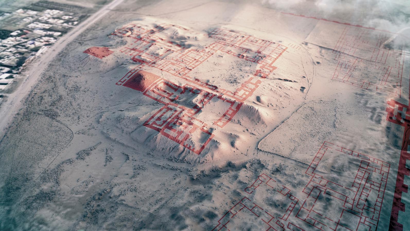 Krak des Chevaliers, vue aérienne image 3D. © Iconem, DGAM  Sites éternels. De Bâmiyân à Palmyre