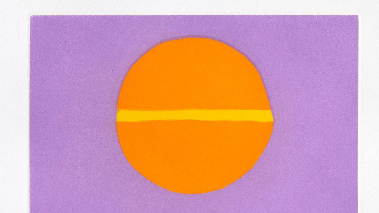 Etel Adnan, Poids de la lune V, 2019, gravure, 35 exemplaires, 49 x 38 cm. © Etel... Etel Adnan. Leporellos à la galerie Lelong & Co