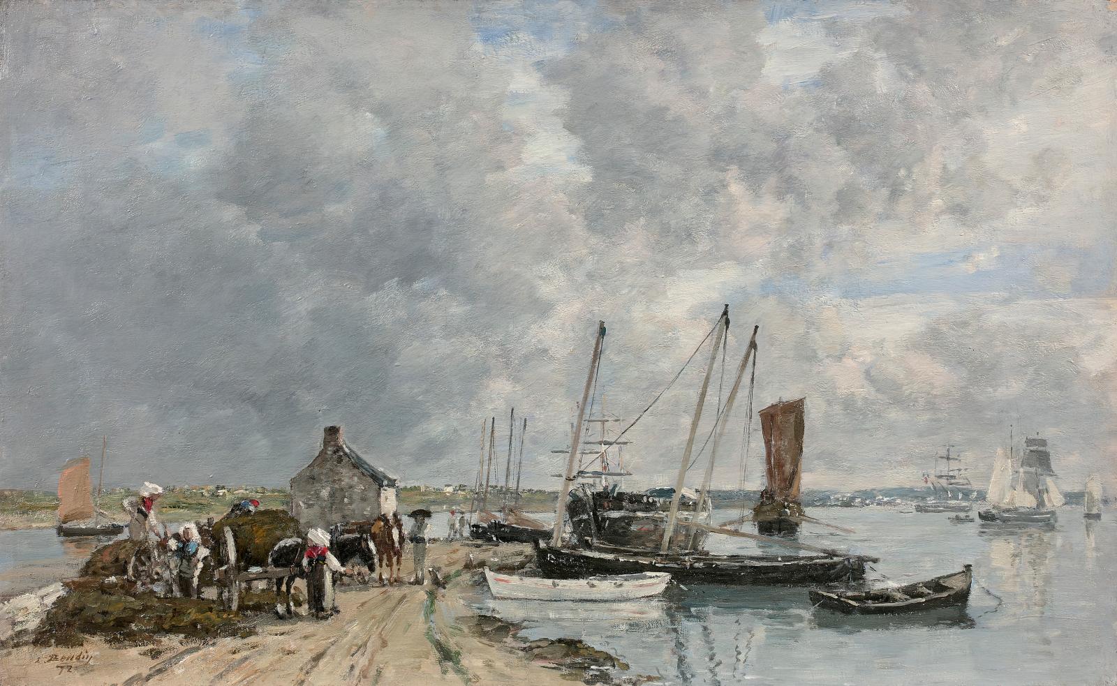 Eugène Boudin (1824-1898), Le Passage. Embouchure de la rivière de Landerneau (Finistère), 1872, huile sur toile, 40,5 x 65,5 cm (détail).