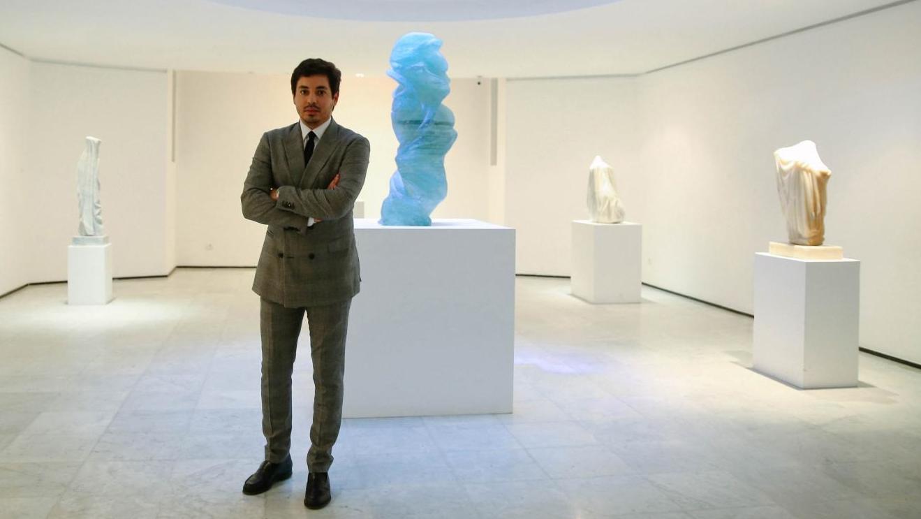 Mehdi Hadj Khalifa at the 2015 Mehdi Melhaoui exhibition in the Venise Cadre gallery,... Mehdi Hadj Khalifa: 