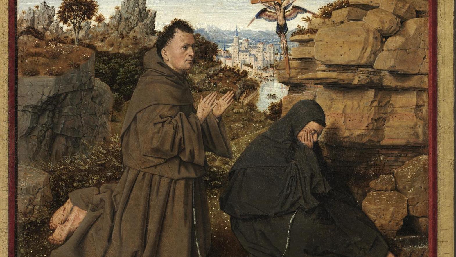 Jan Van Eyck, Saint François recevant les stigmates, 1440, huile sur vélin sur panneau,... À Gand, Van Eyck, l’œil absolu