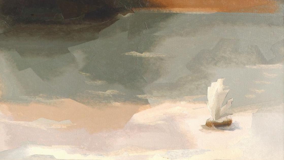 Jehangir Sabavala (1922-2011), The Upthrust, 1974, huile sur toile, 127 x 97 cm.... La puissance de Sabavala, la grâce de Maillol