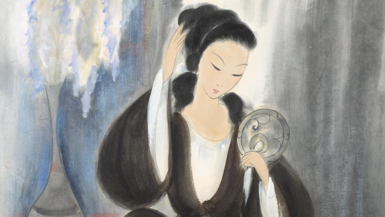 Lin Fengmian (1900-1991), Femme au miroir (Woman with a Mirror), ink and colours... Lin Fengmian: Mirror, Mirror…