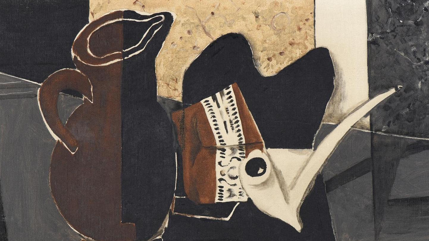 Georges Braque (1882-1963), Pichet, pipe, tabac, 1928, huile sur toile, signé et... Un Braque de l'ancienne collection Roger Dutilleul