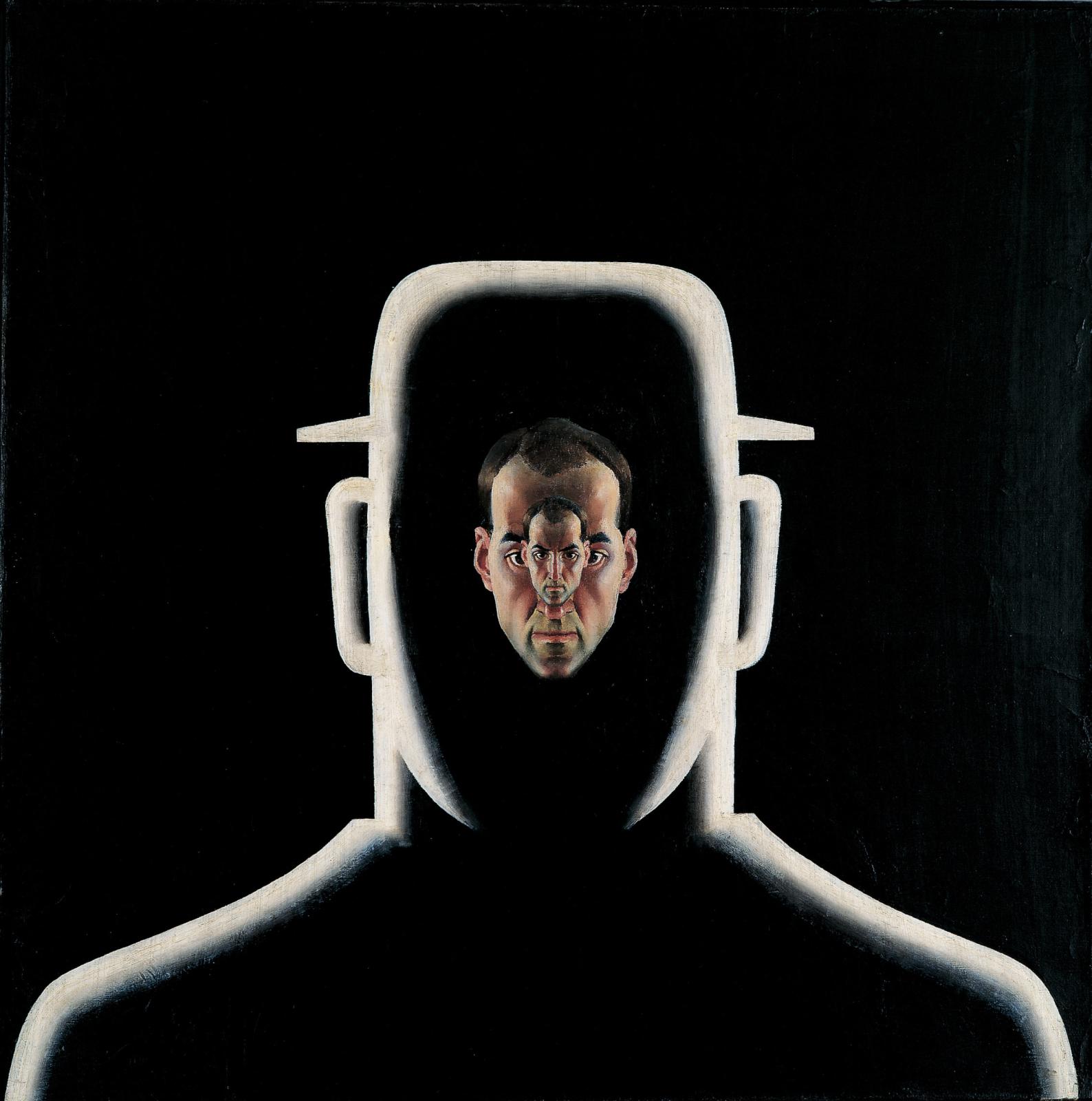 Autoportrait, 1968, huile sur toile, 100 x 100 cm. 