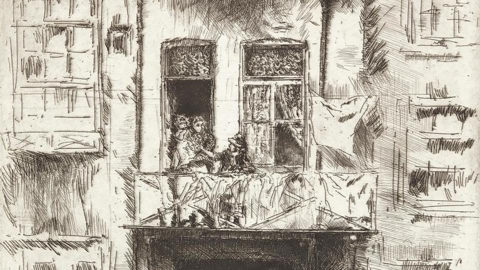 James Abbott McNeill Whistler (1834-1903), Balcony, Amsterdam (Balcon, Amsterdam),... Whistler à Amsterdam
