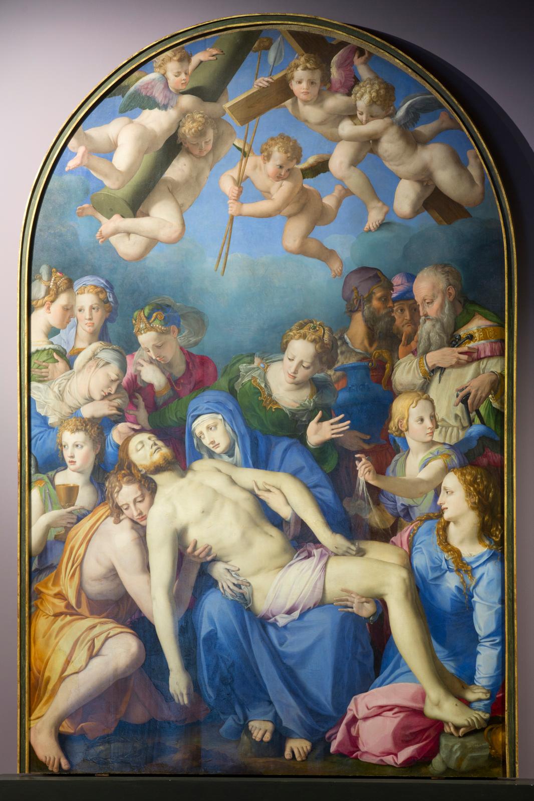 Bronzino, Déploration sur le Christ mort, 1543-1545, huile sur bois, musée des beaux-arts et d’archéologie de Besançon (détail).
