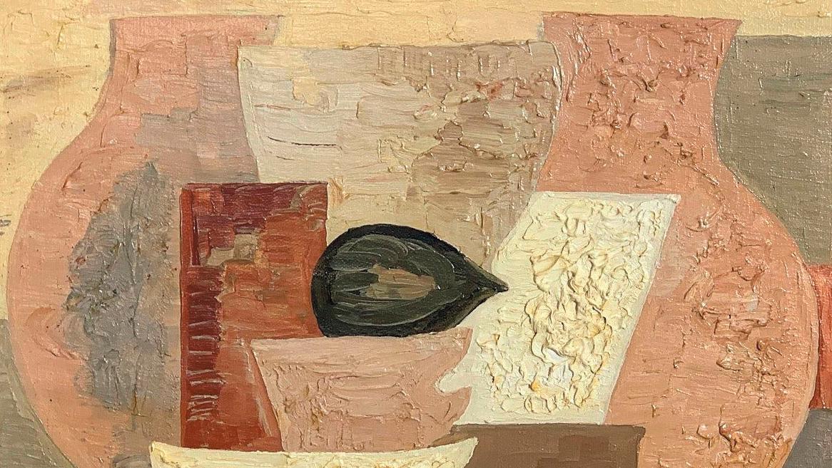 Serge Charchoune (1888-1975), Nature morte à la figue, 1926, huile sur toile, 31 x 40 cm.... Charchoune et Jean Dufy : des coloris très recherchés