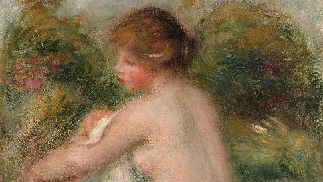 This delightful Baigneuse assise (Seated Bather) (35,3 x27,2 cm), painted ca. 1905... With Boudin and Renoir, Like a Longing for the Sea, Changing Skies and Light