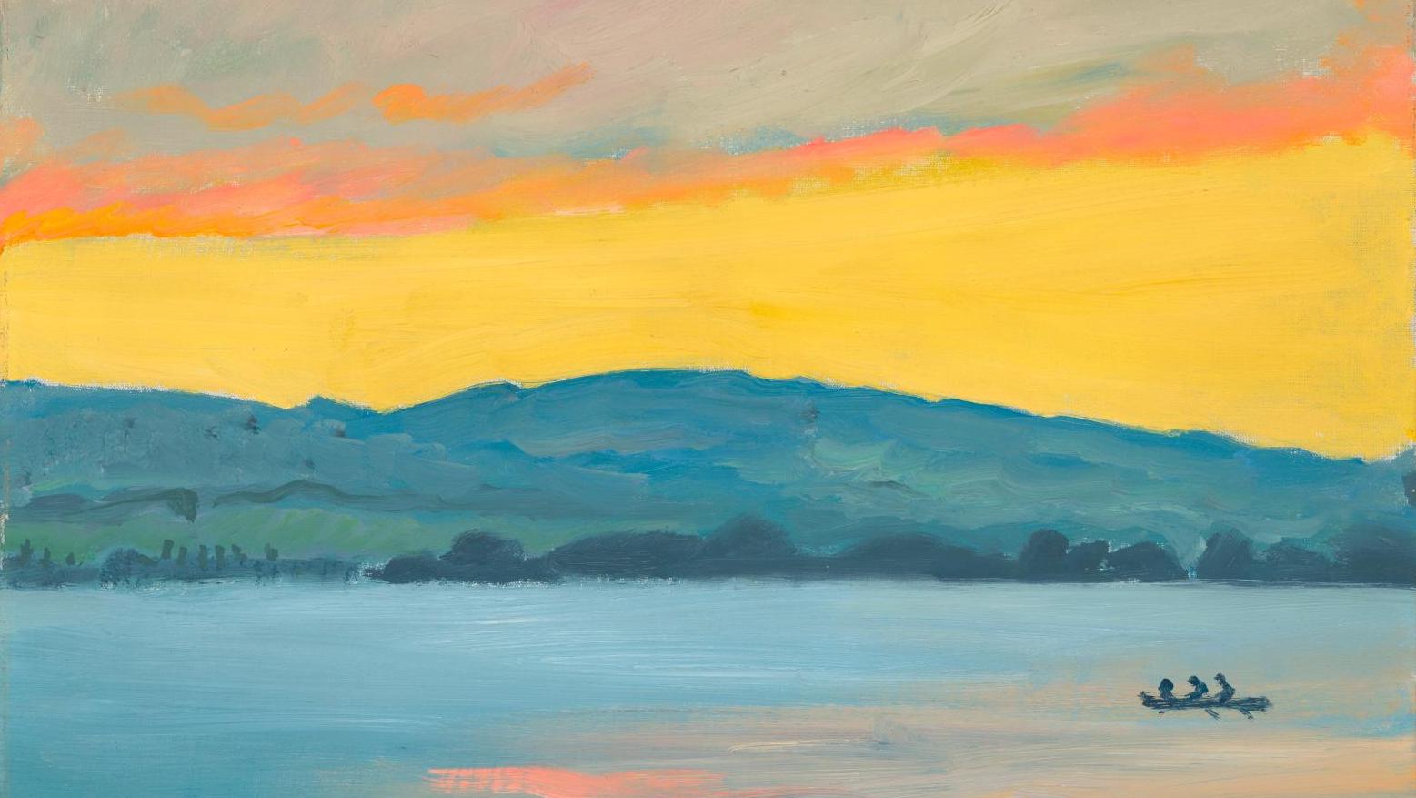 Cuno Amiet (1868-1961), Lac de Thoune avec chaîne de montagnes, 1931, huile sur toile,... L’œil de Christoph Blocher