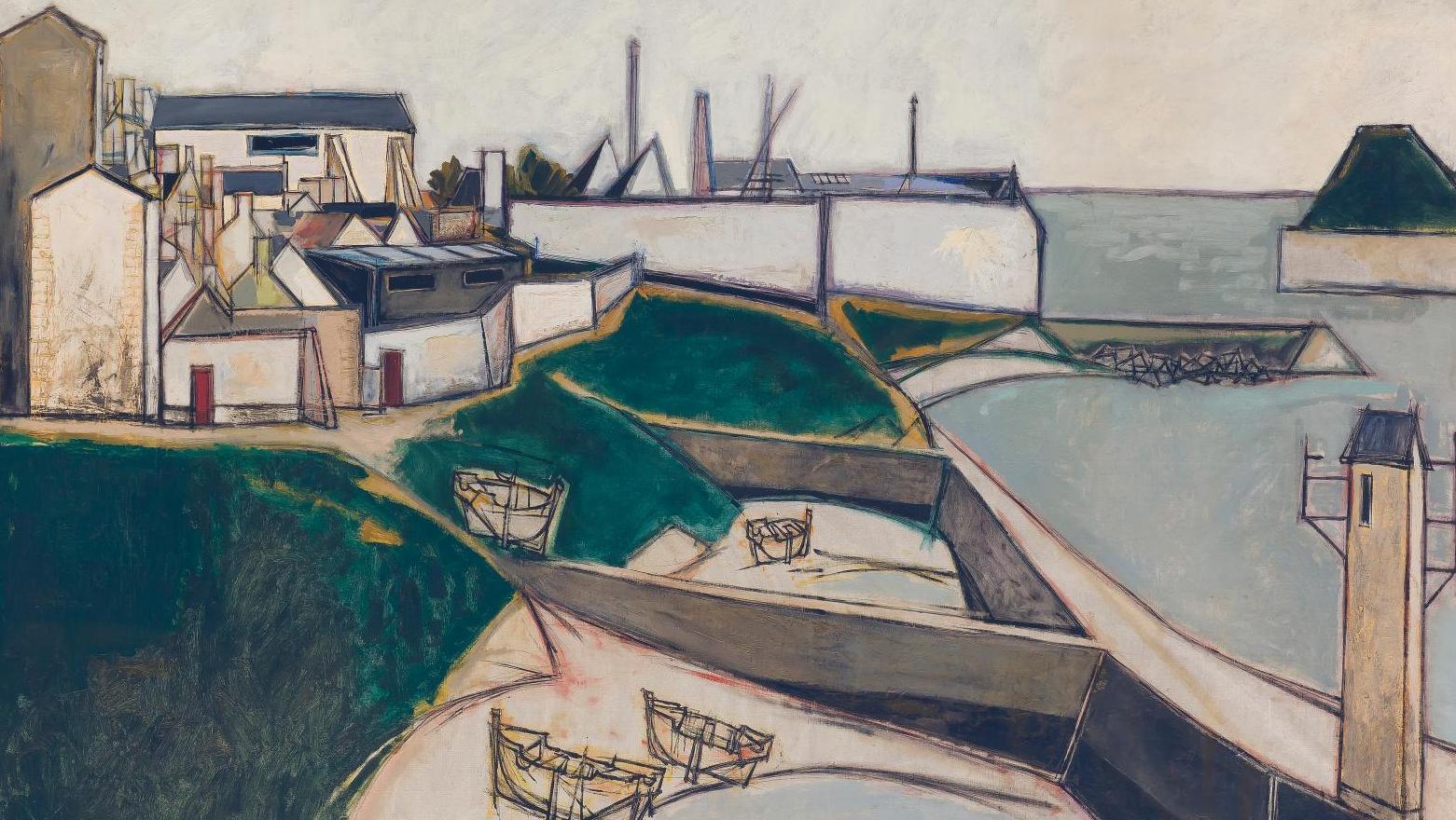 Claude Venard (1913-1999), Le Port, 1953, huile sur toile, 200 x 291 cm. Adjugé :... Ambiance portuaire