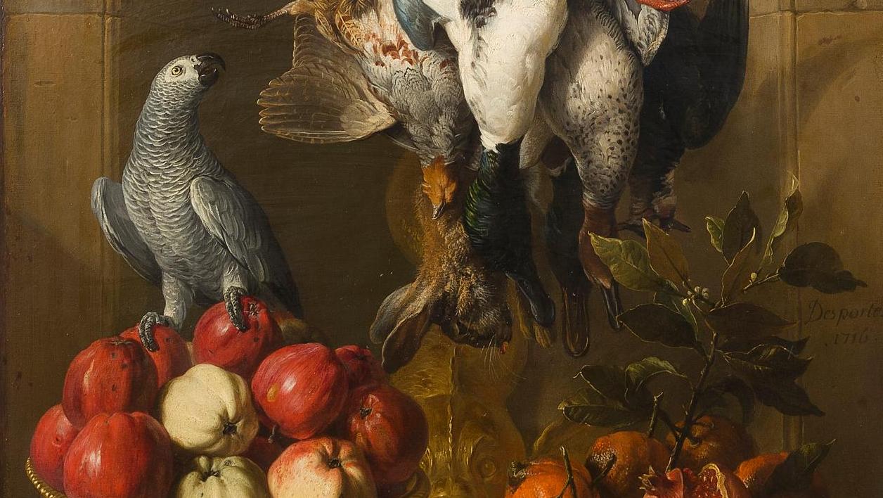 Alexandre-François Desportes (1661-1743), Nature morte au trophée de gibier, fruits... François Desportes, la grande illusion