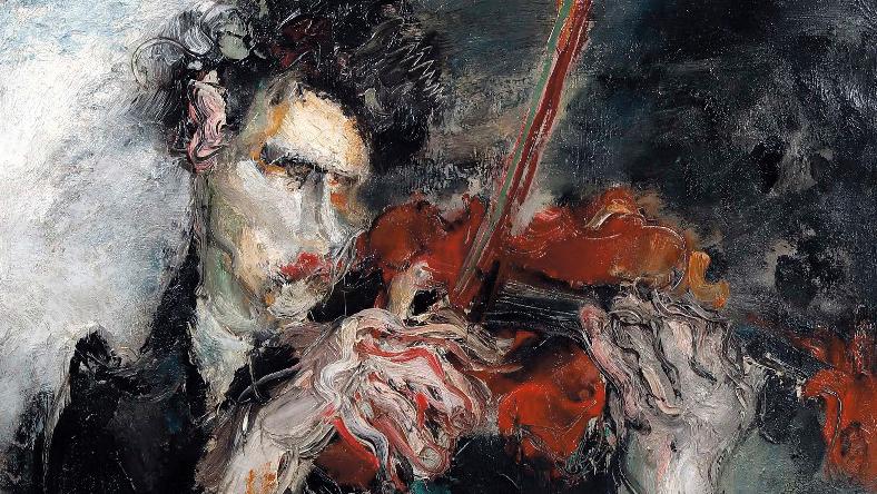 Gen Paul (1895-1975), Violoniste, 1928, huile sur toile signée, 92 x 73 cm. Estimation... L’expressionniste français