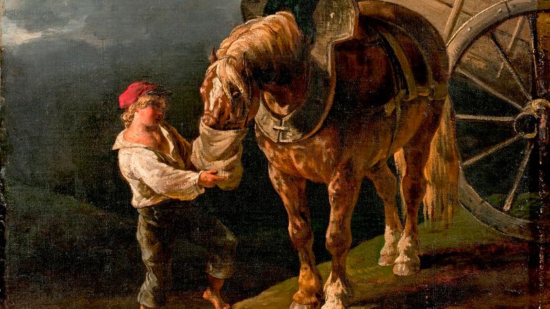 Théodore Géricault (1791-1824), Boy Feeding Oats to an Unhitched Horse, Oil on canvas,... Géricault’s Star is on the Rise