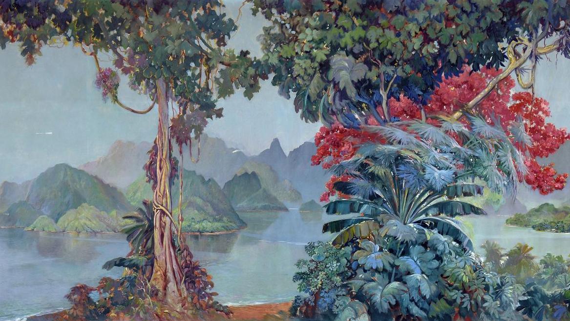 Jean-Louis Paguenaud (1976-1952), La Baie d’Along, 1934, huile sur toile, 513 x 203... L’art du Vietnam dans tous ses états