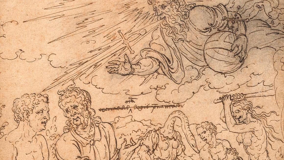 Dirk Crabeth (1501-1574), L'Histoire d'Adam et Ève, d'une paire de dessins (23,8... Dessins anciens, de Crabeth à Oudry