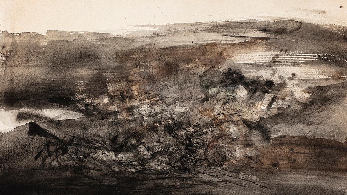 Zao Wou-ki (1921-2013), Untitled, 1967, watercolour on paper, 49 x 73 cm.Result:... One Sale; One Work (1 and 2)