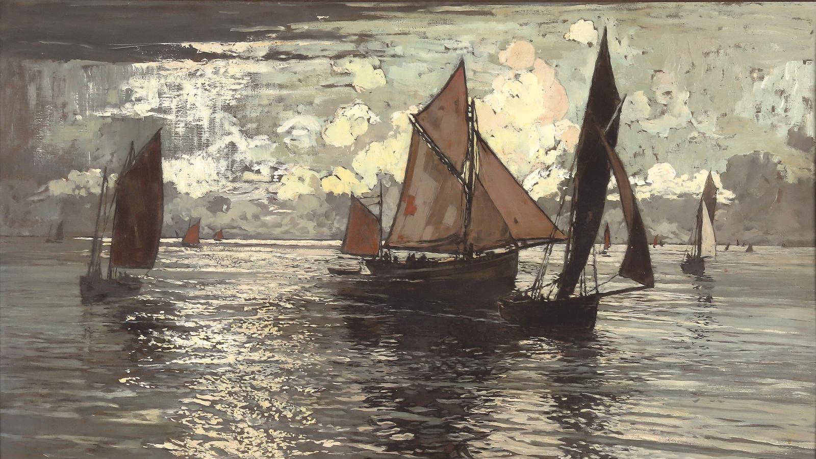 Amédée Marcel-Clément (1873-?), Saint-Malo on a stormy afternoon, oil on panel, 116... Vincent Lécuyer Collection