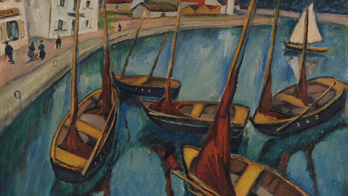 Jan Rubczak (1882-1942), Port en Bretagne, Audierne, 1917, huile sur toile, 54 x 65 cm.... La Bretagne de Jan Rubczak