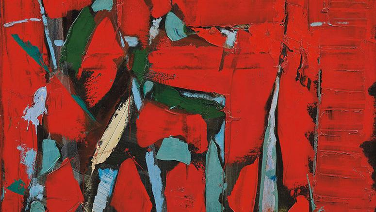 Olivier Debré (1920-1999), Figure rouge, 1962, huile sur toile, 145 x 114 cm. Adjugé :... Olivier Debré, figure historique