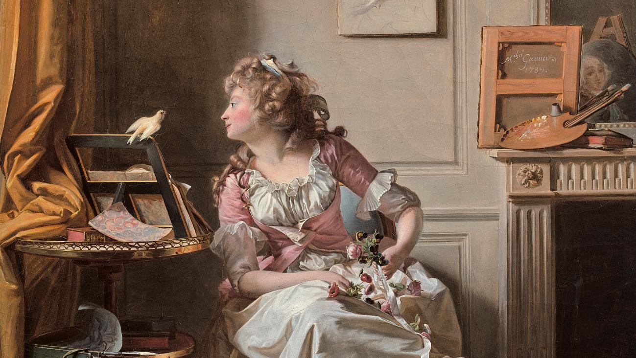 Michel Garnier, La Femme Peintre, 1789, collection privée.  Les baisers volés de Grasse